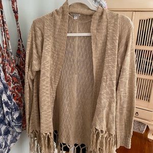 tan boho cardigan